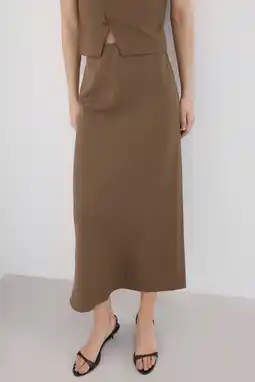 Wehkamp Mango maxi rok lichtbruin aanbieding