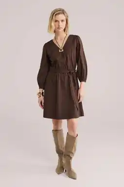 Wehkamp WE Fashion korte jurk bruin aanbieding