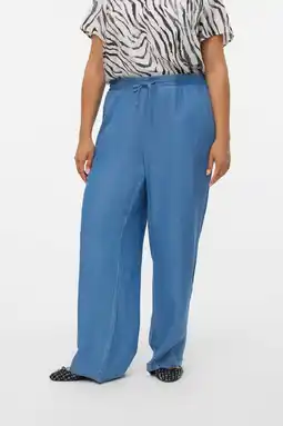 Wehkamp VERO MODA CURVE wide leg regularwaist broek medium blue denim aanbieding