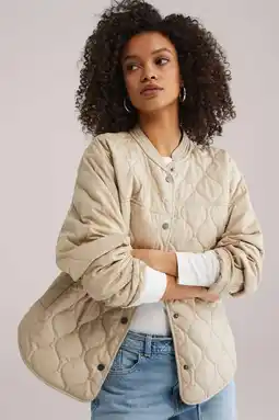 Wehkamp WE Fashion quilted jas beige aanbieding
