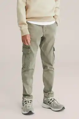 Wehkamp WE Fashion Blue Ridge tapered cargo jeans kaki aanbieding