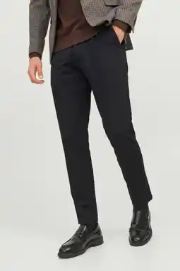 Wehkamp JACK & JONES PANTS STUDIO slim fit chino JPSTMARCO zwart aanbieding