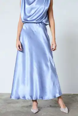 Wehkamp SisterS Point satijnen maxi rok lichtblauw aanbieding