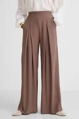 Wehkamp Anytime wide leg broek bruin aanbieding
