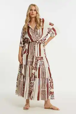 Wehkamp Mat Fashion maxi rok ecru aanbieding