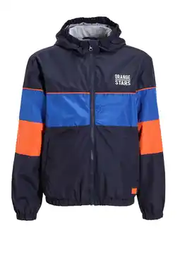 Wehkamp Orange Stars colourblock sporty jacket donkerblauw aanbieding