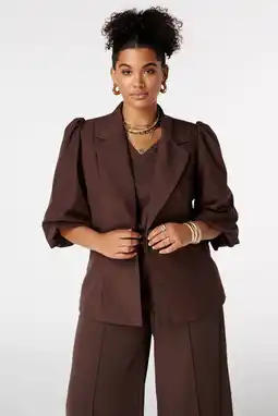 Wehkamp MS Mode regular blazer bruin aanbieding