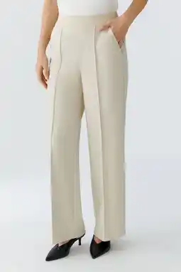 Wehkamp OUI wide leg regularwaist broek ecru aanbieding
