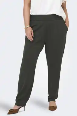 Wehkamp ONLY CARMAKOMA regularwaist casual broek donkergroen aanbieding