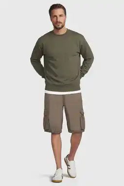 Wehkamp Anytime fleece sweater khaki melange aanbieding