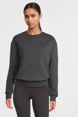 Wehkamp Anytime fleece sweater donkergrijs melange aanbieding
