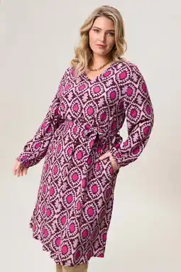 Wehkamp Miss Etam Plus midi jurk roze aanbieding
