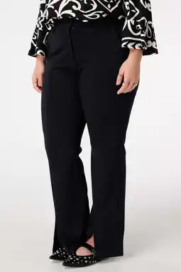 Wehkamp MS Mode regularwaist flared broek zwart aanbieding