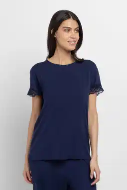 Wehkamp Dorina Curve pyjamatop Aurora donkerblauw aanbieding