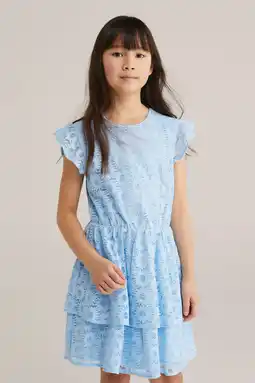 Wehkamp WE Fashion zomerjurk ajour lichtblauw aanbieding