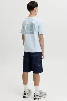 Wehkamp JACK & JONES JUNIOR T-shirt met backprint lichtblauw aanbieding