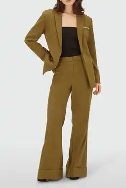 Wehkamp JOSH V flared highwaist pantalon olijfgroen aanbieding