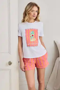 Wehkamp Chelsea Peers shortama roze/wit aanbieding