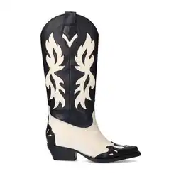 Wehkamp Sacha leren cowboylaarzen zwart/wit aanbieding