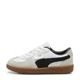 Wehkamp Puma Palermo leren sneakers wit/lichtgrijs/zwart aanbieding