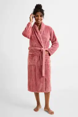 Wehkamp ten Cate fleece badjas oudroze aanbieding