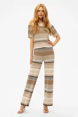 Wehkamp NIKKIE wide leg highwaist casual broek lichtbruin aanbieding