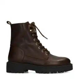 Wehkamp Manfield leren veterboots bruin aanbieding