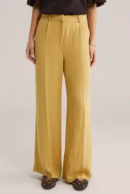 Wehkamp WE Fashion wide leg highwaist broek oker aanbieding