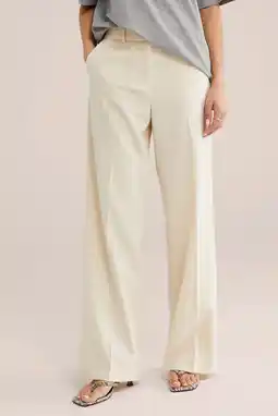 Wehkamp WE Fashion bootcut regularwaist palazzo broek beige aanbieding