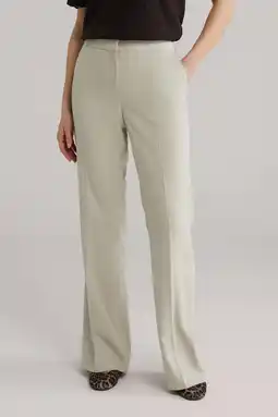 Wehkamp WE Fashion regularwaist flared broek beige aanbieding