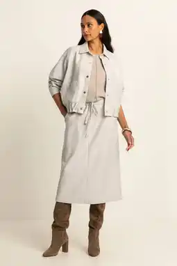 Wehkamp Expresso imitatieleren kokerrok ecru aanbieding