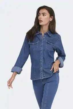Wehkamp ONLY blouse medium blue denim aanbieding