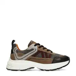 Wehkamp Manfield chunky leren sneakers zwart aanbieding
