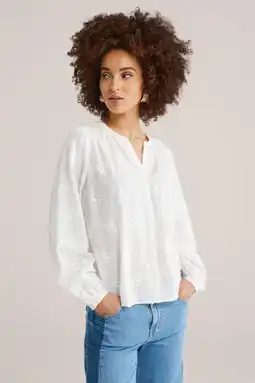 Wehkamp WE Fashion gebloemde blouse wit broderie aanbieding