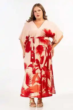 Wehkamp Curviss maxi jurk rood aanbieding