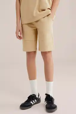 Wehkamp WE Fashion sweatshort lichtbruin aanbieding