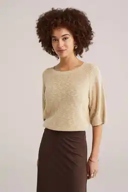 Wehkamp WE Fashion gebreide trui lichtgeel aanbieding