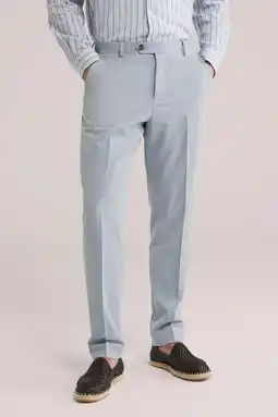Wehkamp WE Fashion slim pantalon lichtblauw aanbieding