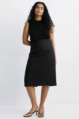 Wehkamp Mango linnen kokerrok zwart aanbieding