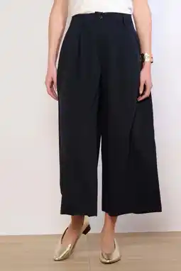Wehkamp LOLALIZA wide leg highwaist broek donkerblauw aanbieding