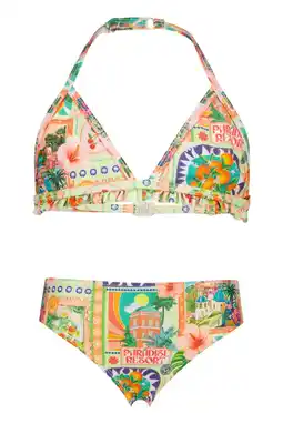 Wehkamp Vingino halterbikini Zimone groen/geel aanbieding