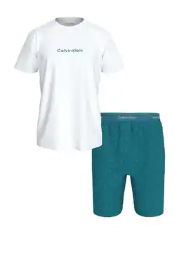 Wehkamp Calvin Klein shortama - wit/petrol aanbieding