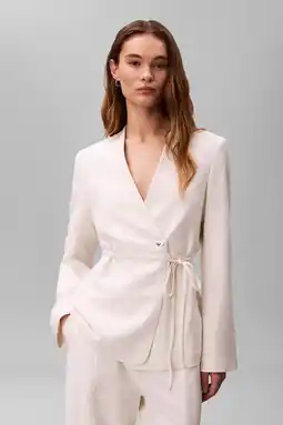 Wehkamp Calvin Klein regular blazer ecru aanbieding