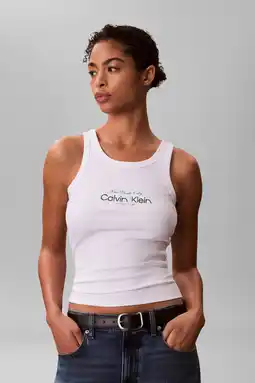 Wehkamp CALVIN KLEIN JEANS mouwloze top wit aanbieding