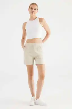 Wehkamp Cup of Joe Denim slim regularwaist casual short beige aanbieding