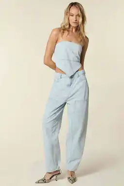 Wehkamp Homage to Denim highwaist barrel jeans light blue denim aanbieding