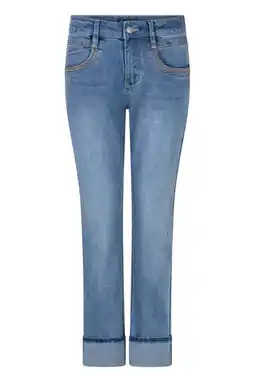 Wehkamp Red Button Kate Denim Embroid. Pockets highwaist regular fit jeans medium blue denim aanbieding
