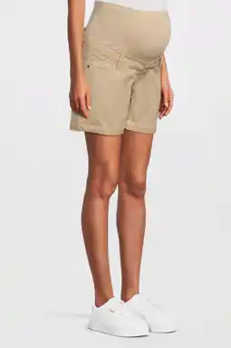 Wehkamp LOVE2WAIT regular waist zwangerschaps casual short zand aanbieding