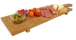 Wehkamp Cookinglife Serveerplank / Tapasplank op pootjes - XL - Bamboe - 88 x 26 cm aanbieding
