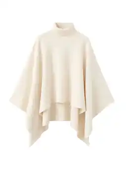 Wehkamp Mango gebreide poncho ecru aanbieding
